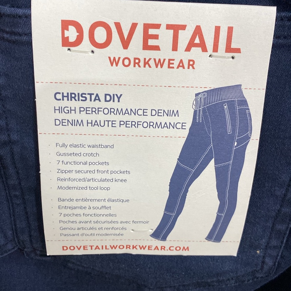 New! Dovetail Workwear, multiple size, Christa DIY, Sulfur Navy Stretch Twill - Picture 12 of 12